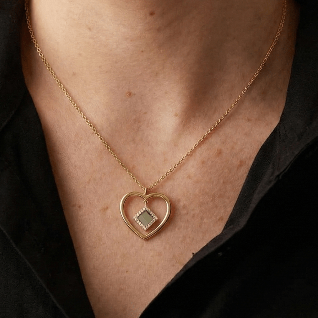 14k Solid Gold Heart Necklace