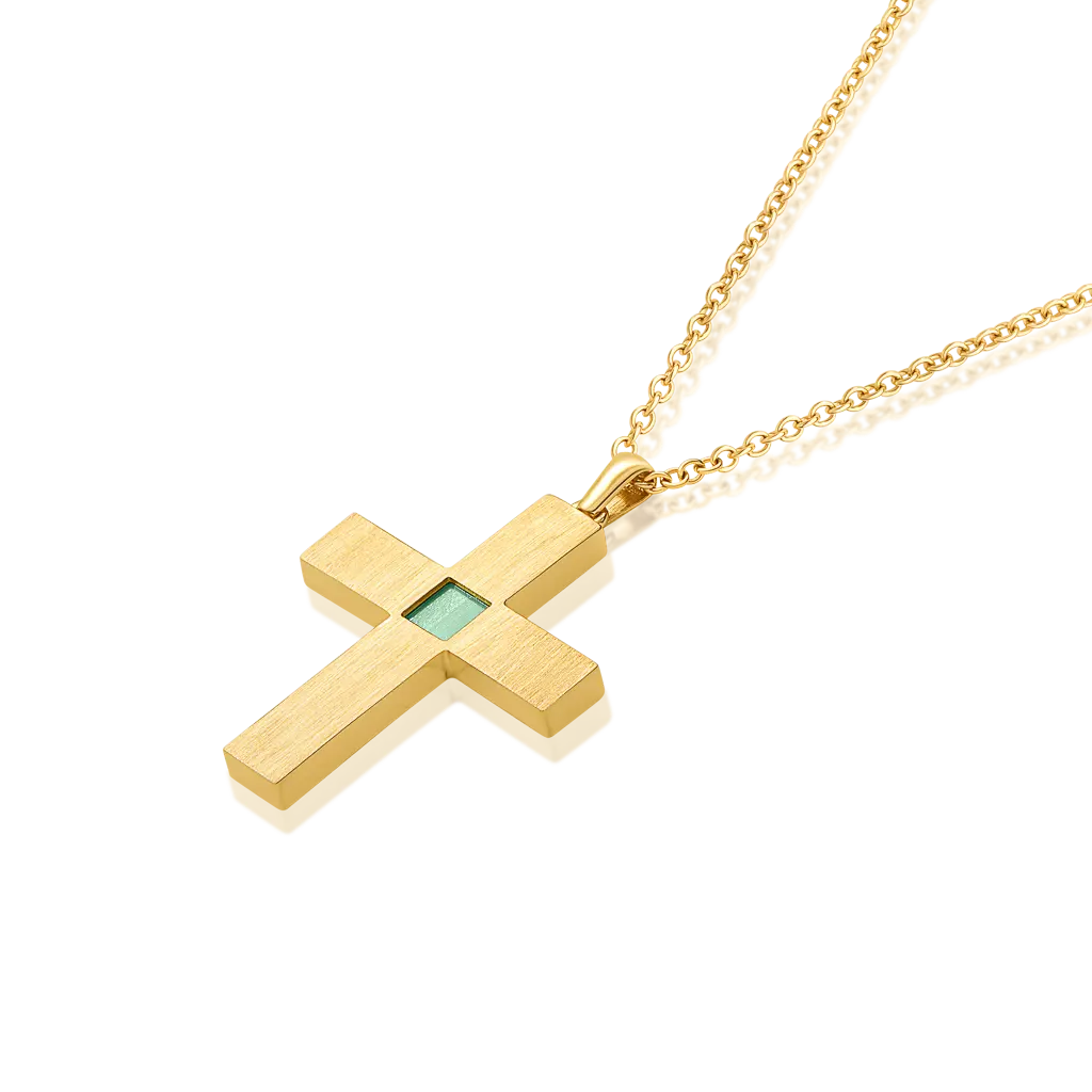 14k Solid Gold Cross Necklace