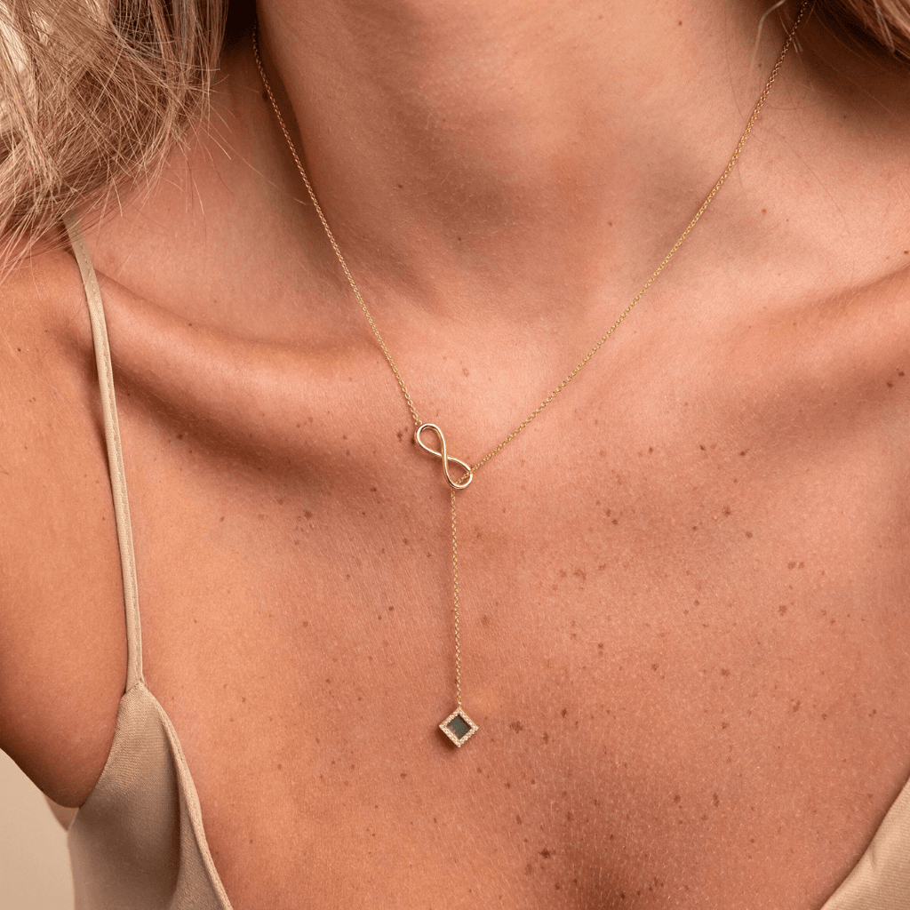 14k Solid Gold Infinity Necklace