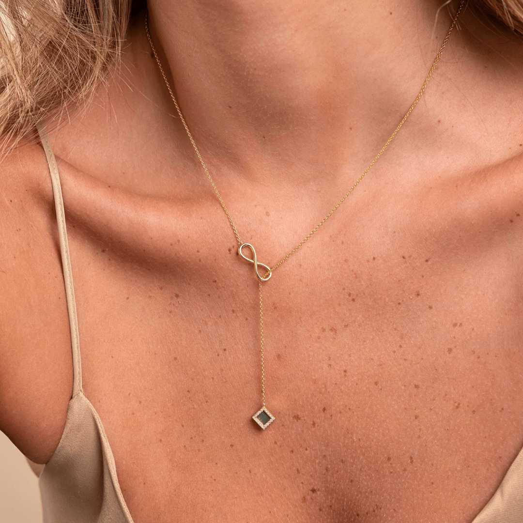 14k Solid Gold Infinity Necklace