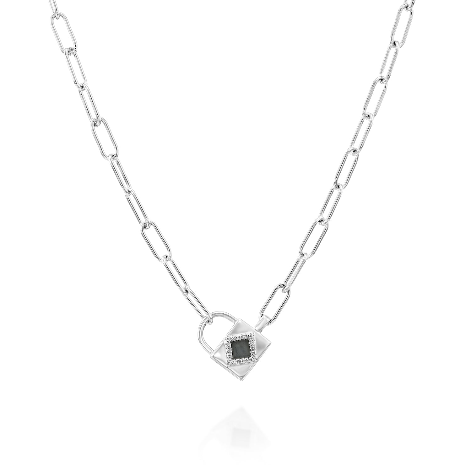 14k Solid Gold Shiny Locker Necklace