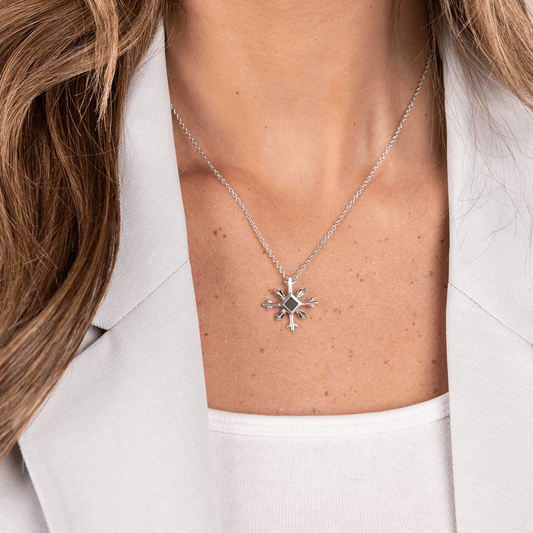 14k Solid Gold Snowflake Necklace