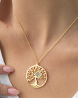 Solid Gold Tree of Life Necklace