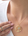 Solid Gold Tree of Life Necklace