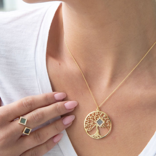 Solid Gold Tree of Life Necklace