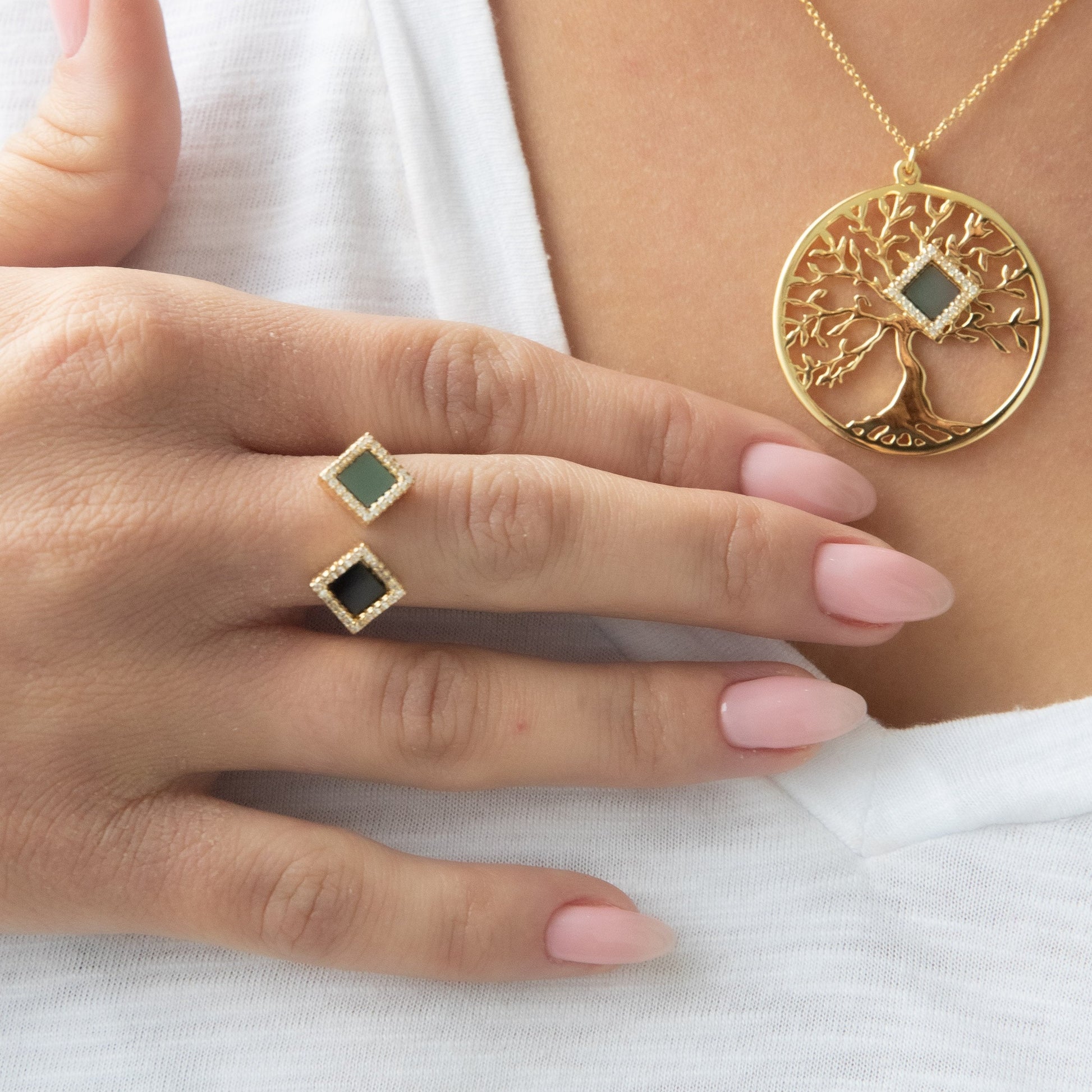 14k Solid Gold Reflection Ring