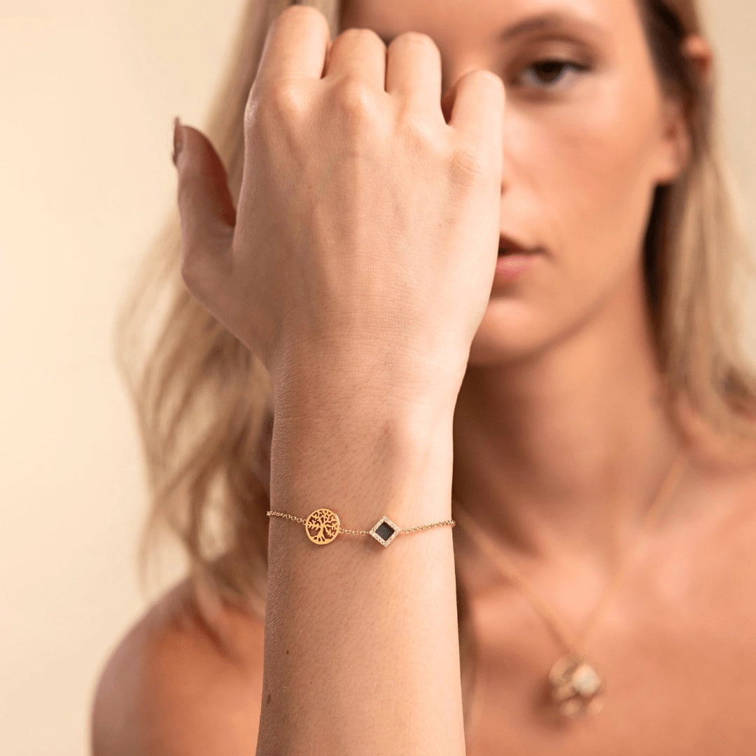 14k Solid Gold Tree of Life Bracelet