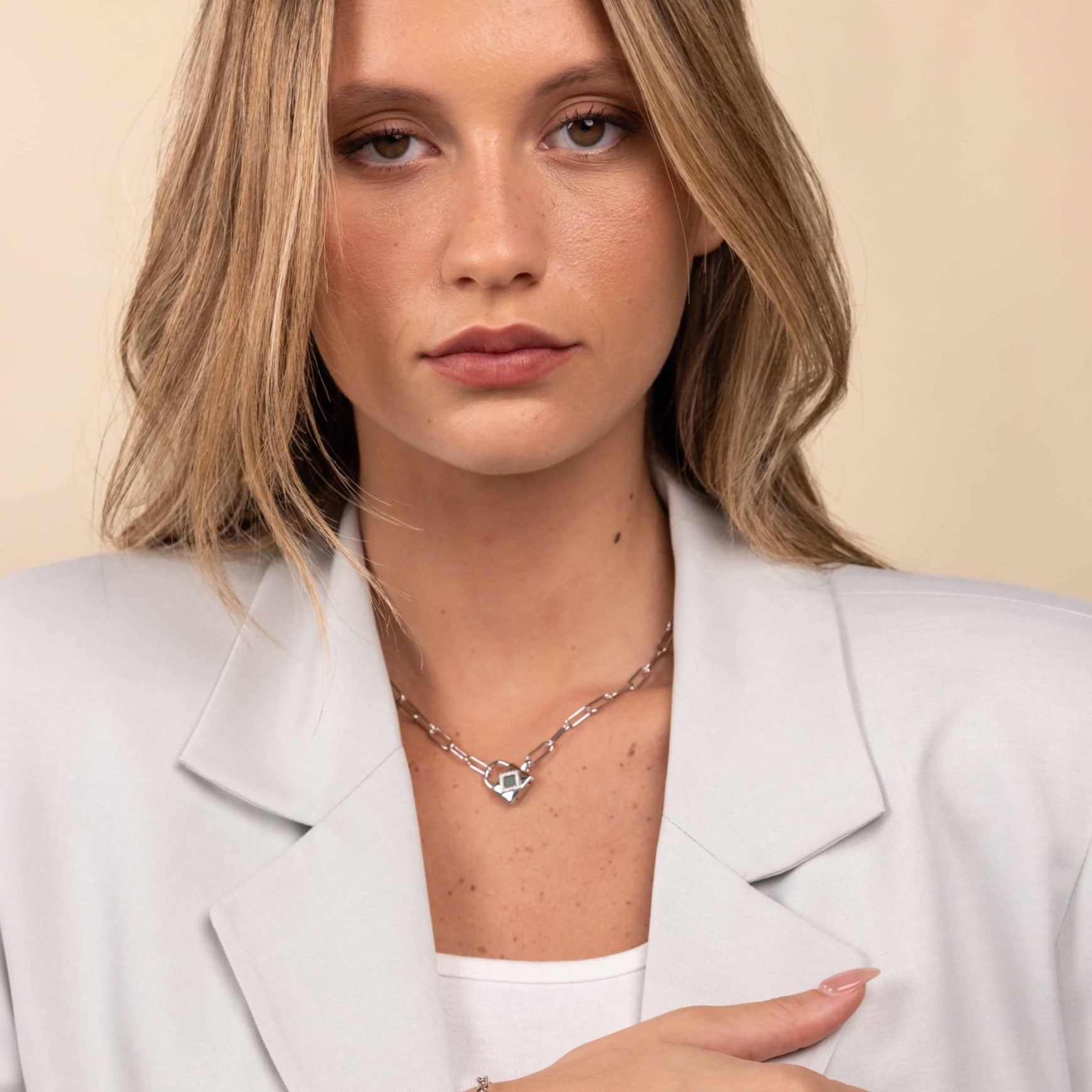 14k Solid Gold Shiny Locker Necklace