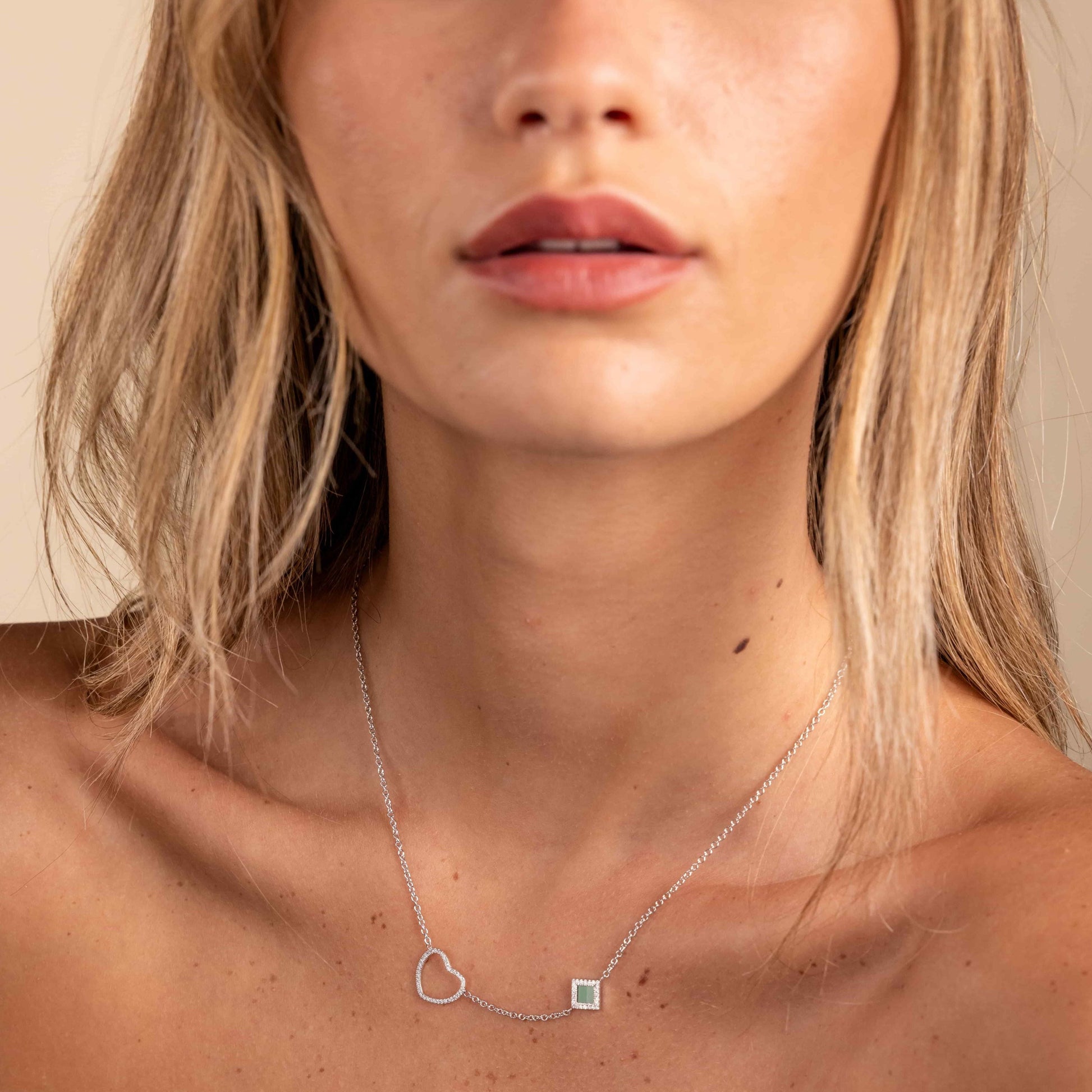 14k Solid Gold Shiny Love Necklace