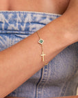 Solid Gold Cross Bracelet