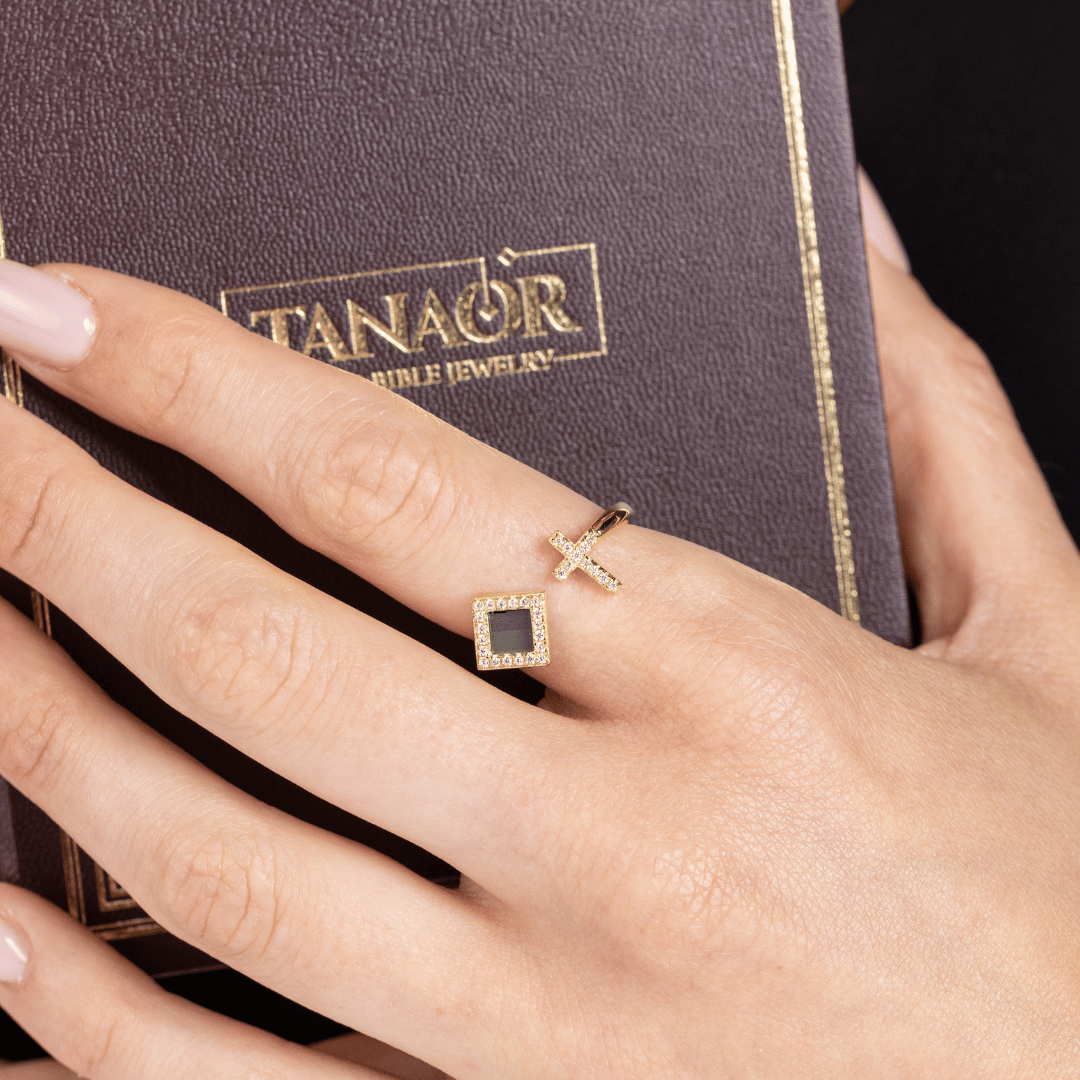 14k Solid Gold Cross Bible Ring