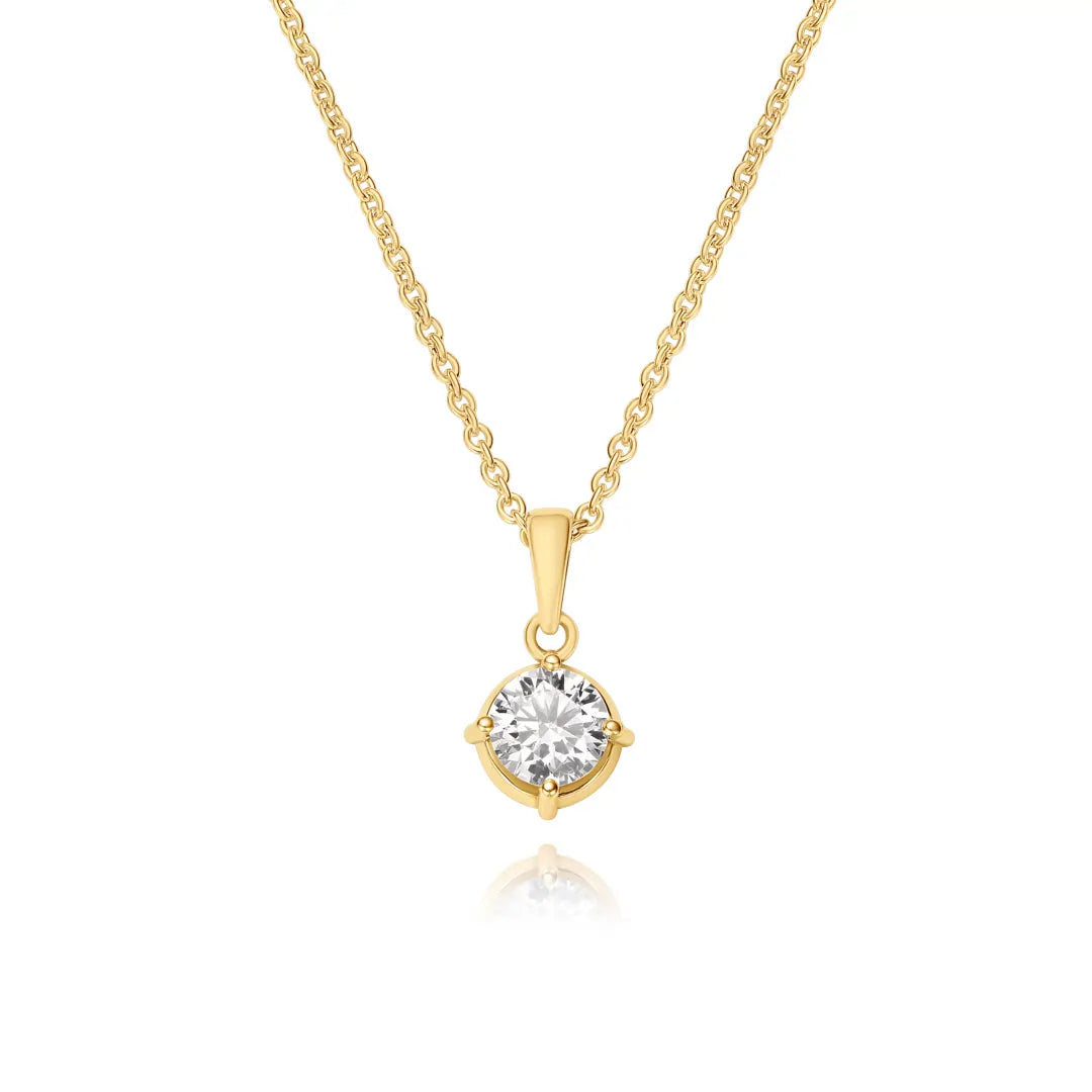 Lab-Grown Diamond Bible Necklace - Round Emerald