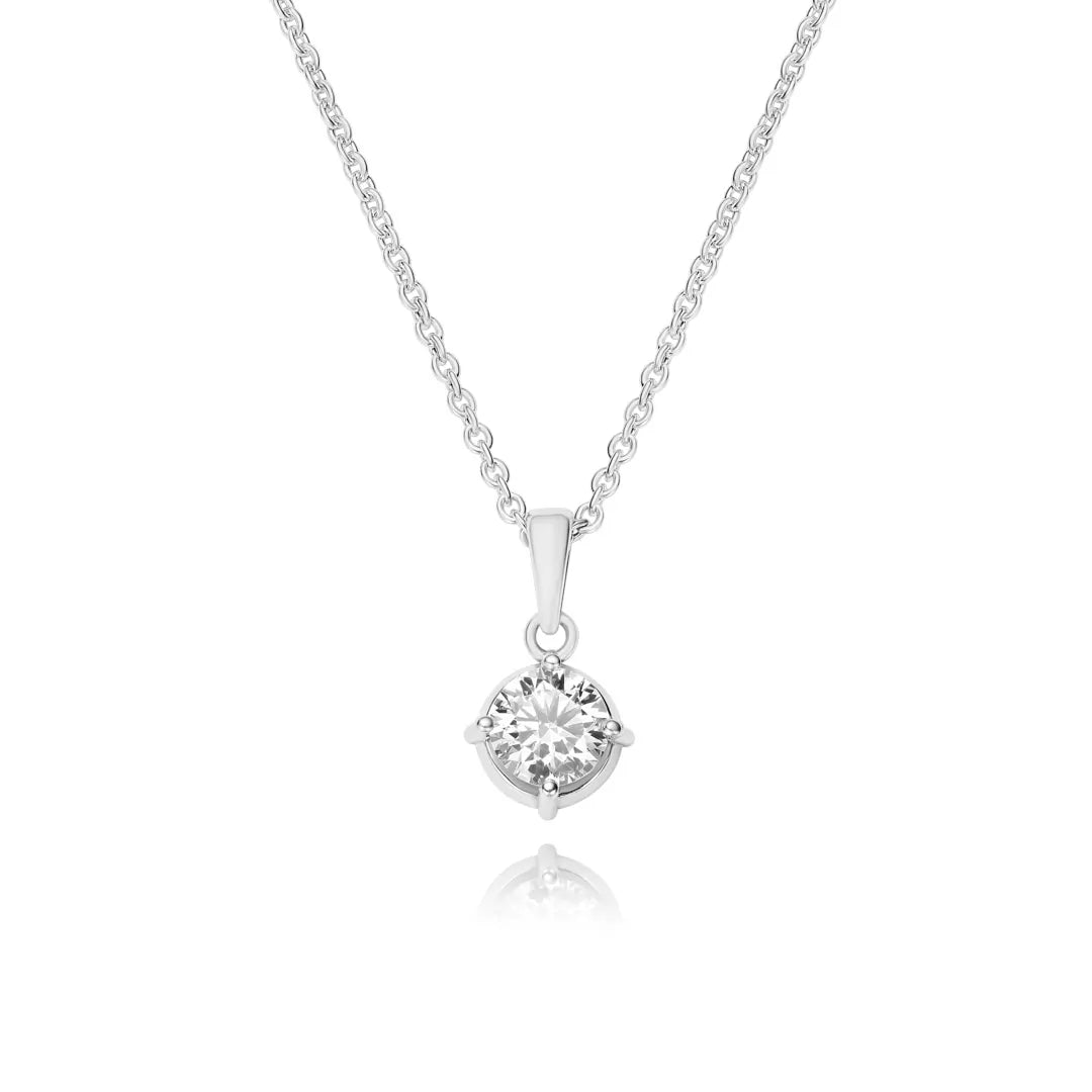 Lab-Grown Diamond Bible Necklace - Round Emerald