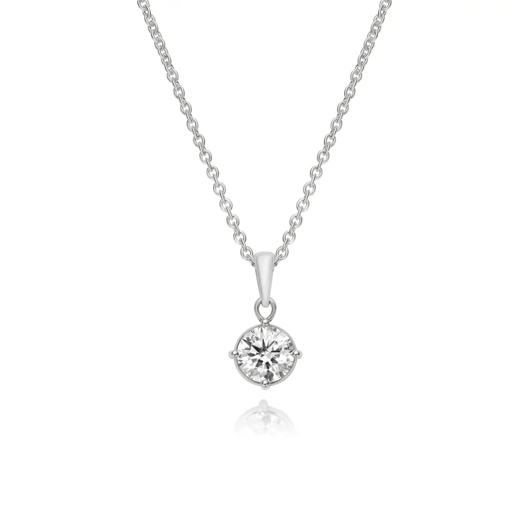 Lab-Grown Diamond Bible Necklace - Round Emerald