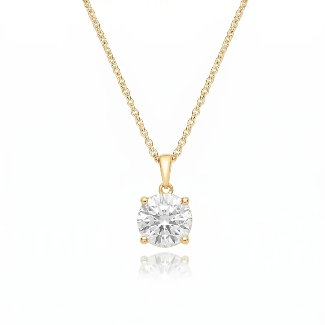 Lab-Grown Diamond Bible Necklace - Round Emerald