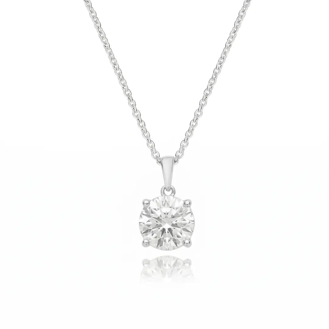 Lab-Grown Diamond Bible Necklace - Round Emerald