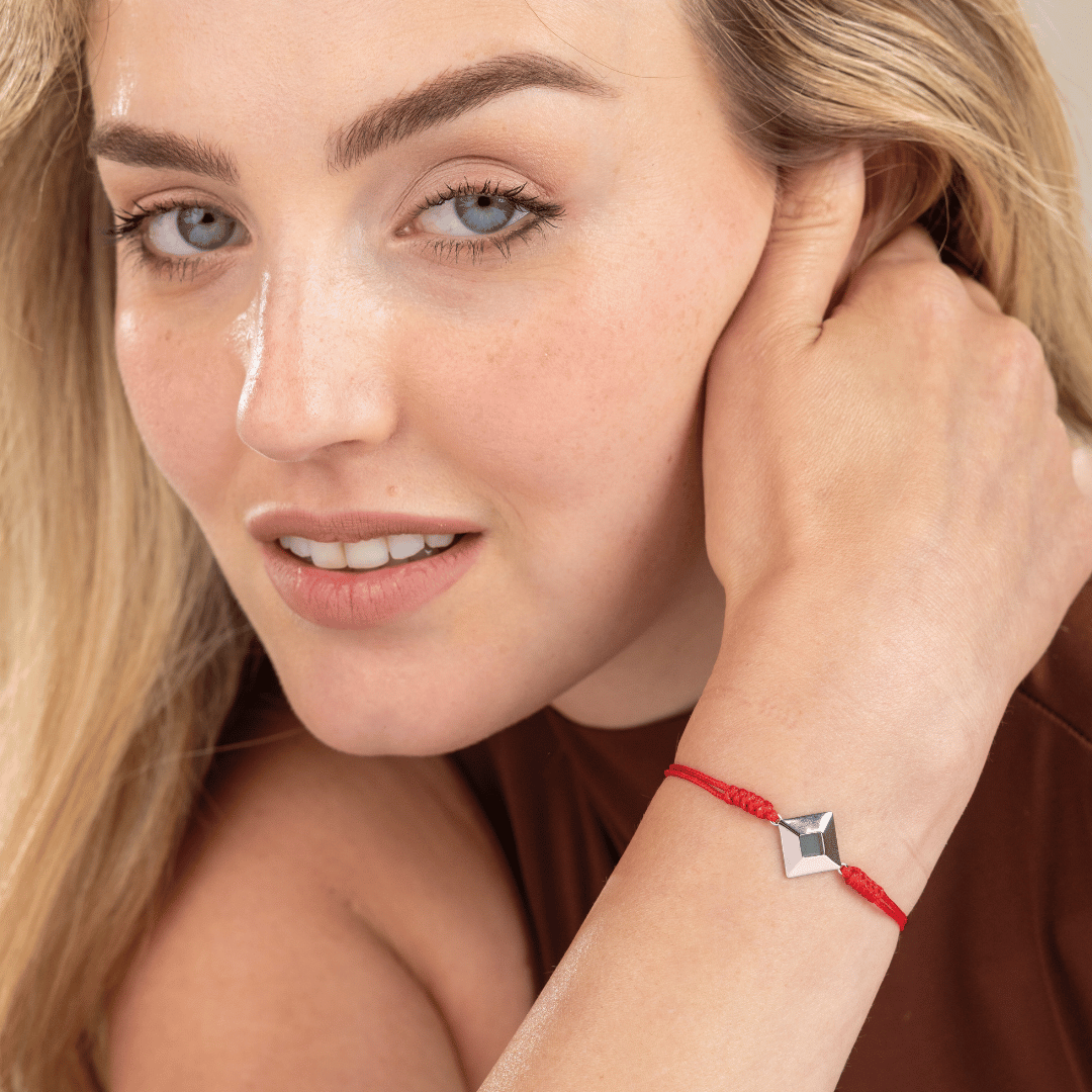 14k Solid Gold Red String Bracelet