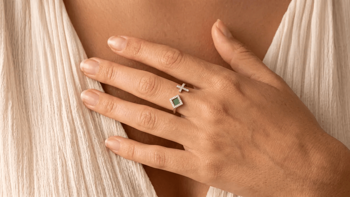 Cross Bible Ring worn on the hand