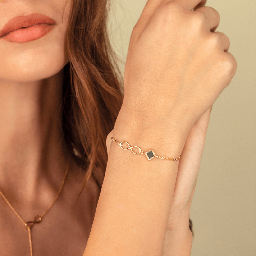 14k Solid Gold Infinity Bracelet