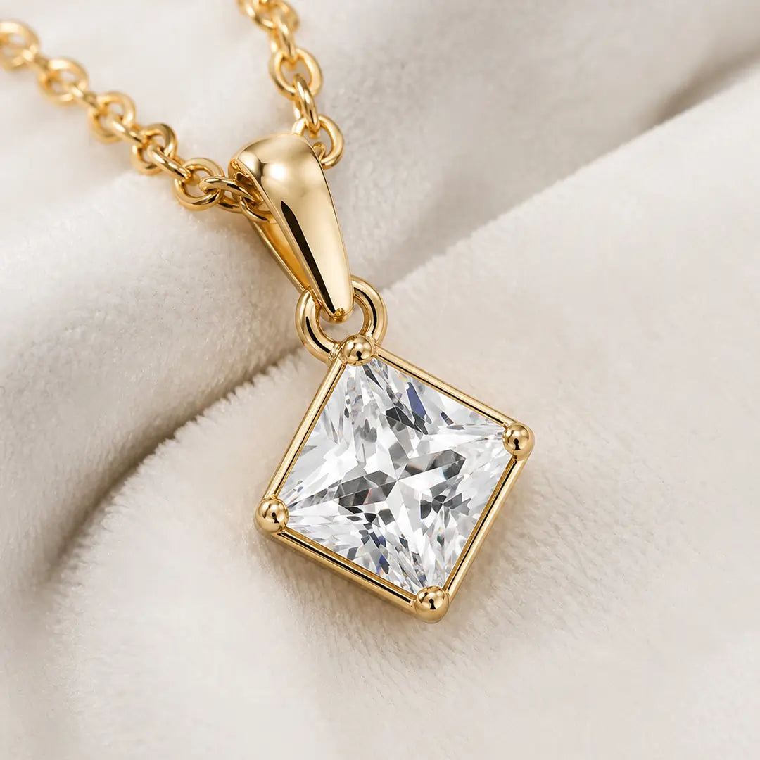 Lab-Grown Diamond Bible Necklace - Square Emerald