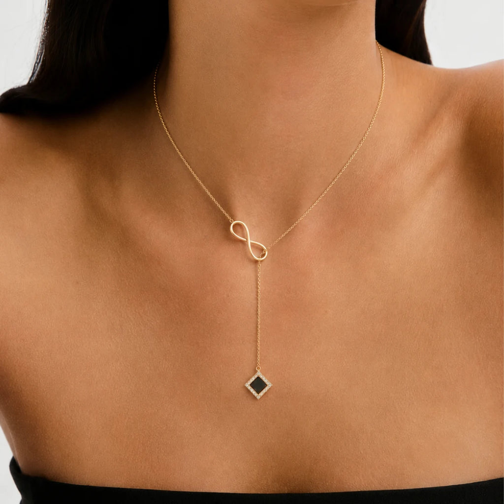 14k Solid Gold Infinity Necklace