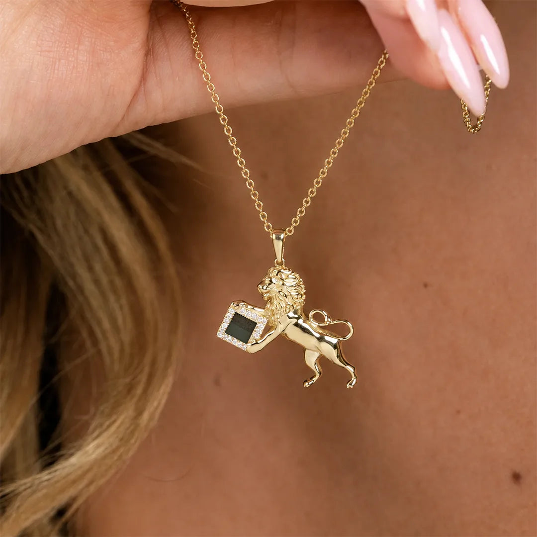 14K Solid Gold Lion of Judah Necklace