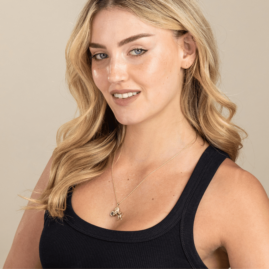 14k Solid Gold The Guardian Lion Necklace