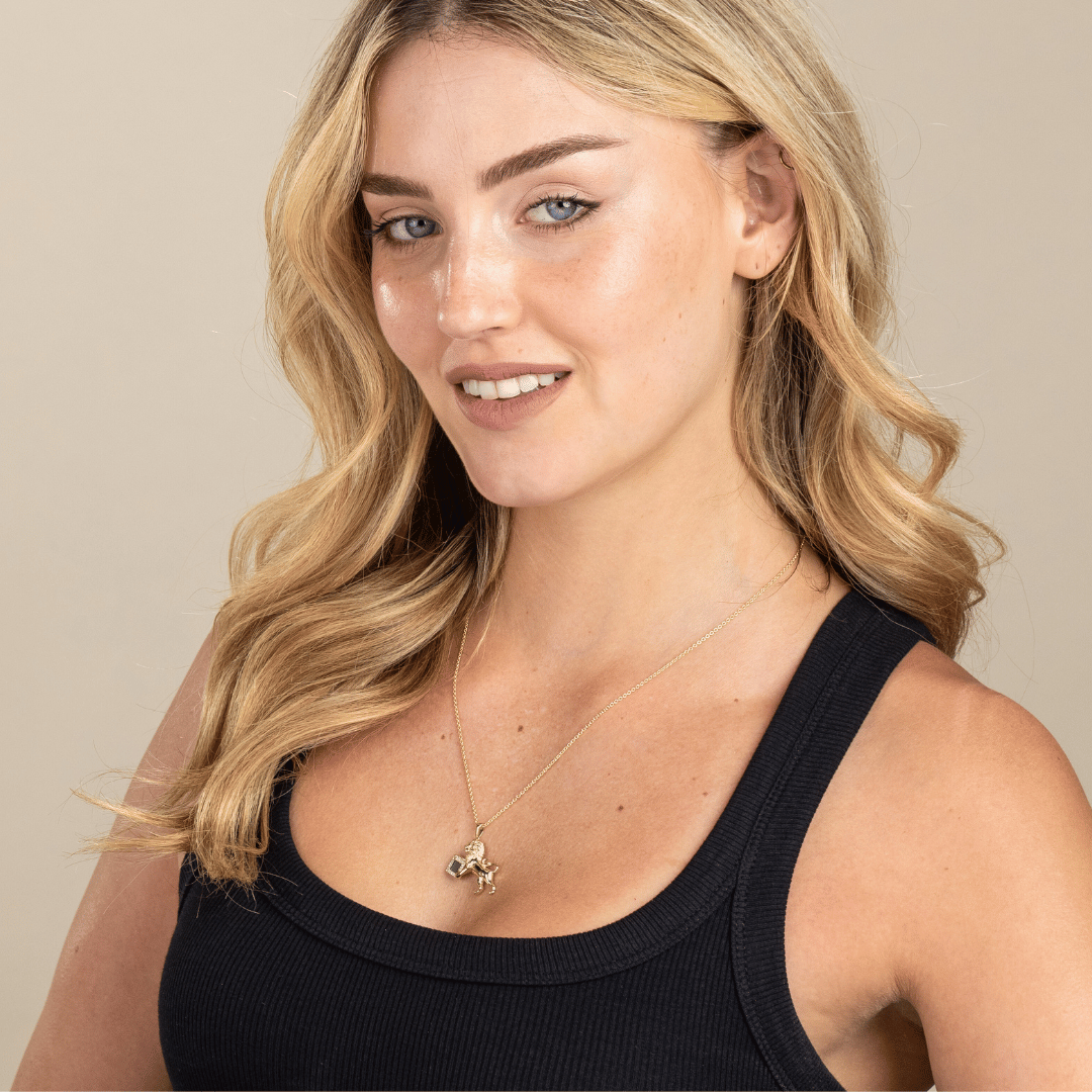 14k Solid Gold The Guardian Lion Necklace