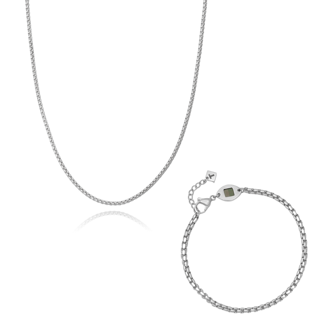 Set Box Necklace & Bracelet For Him - 3mm