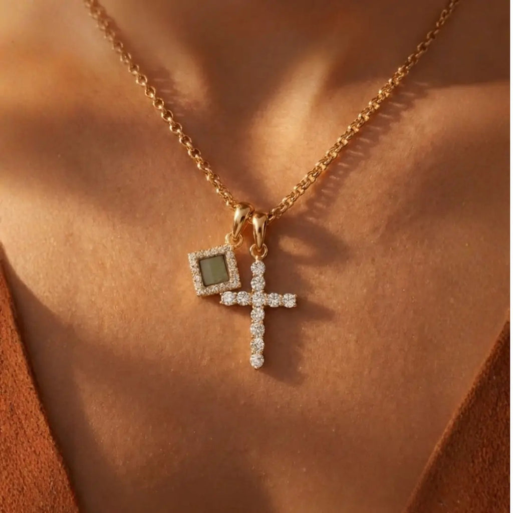 14K Sacred Cross Necklace