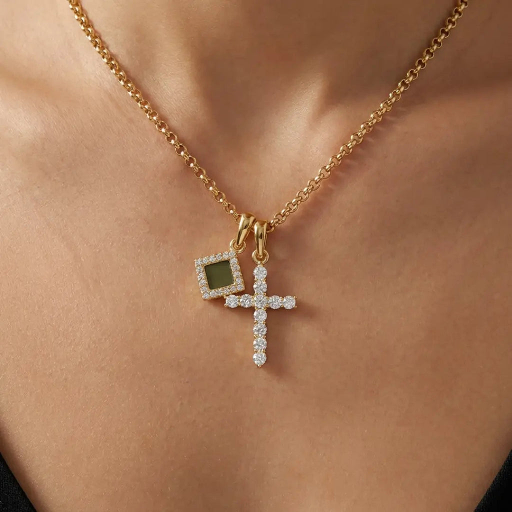14K Sacred Cross Necklace