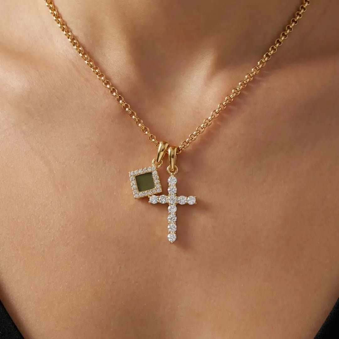 14K Sacred Cross Necklace