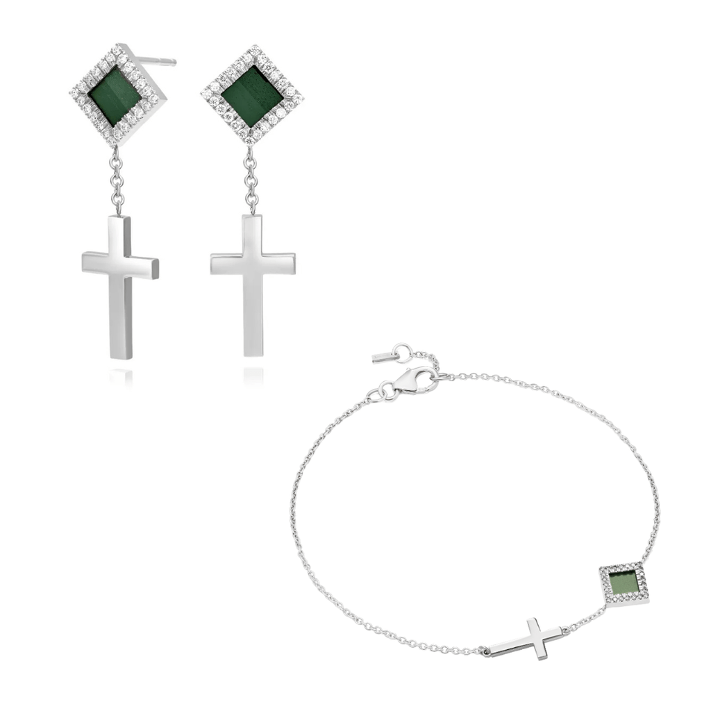 The Cross Set For Her - Bracelet & Earrings