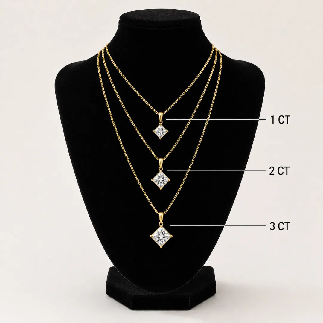 Lab-Grown Diamond Bible Necklace - Square Emerald