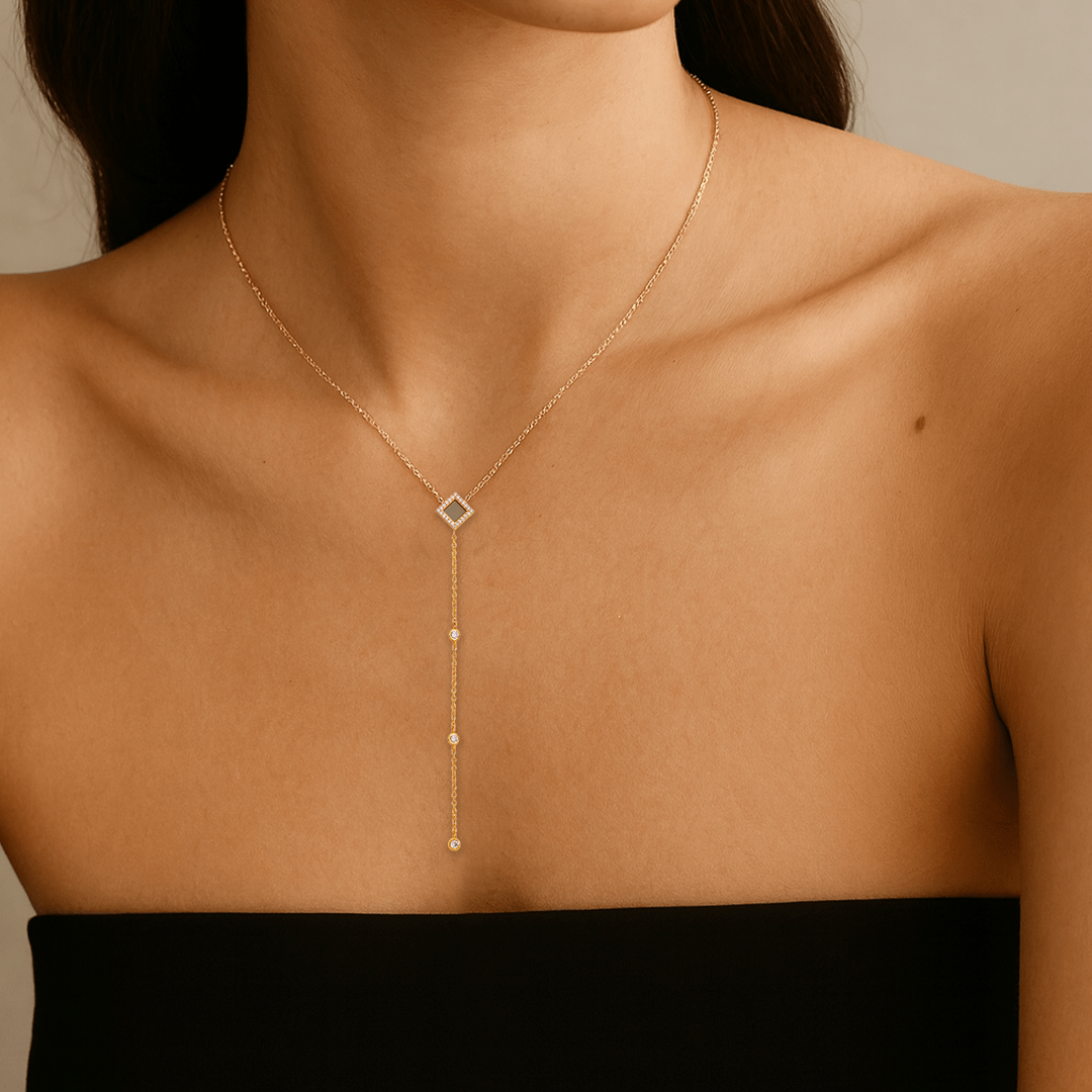 14k Star Drop Necklace