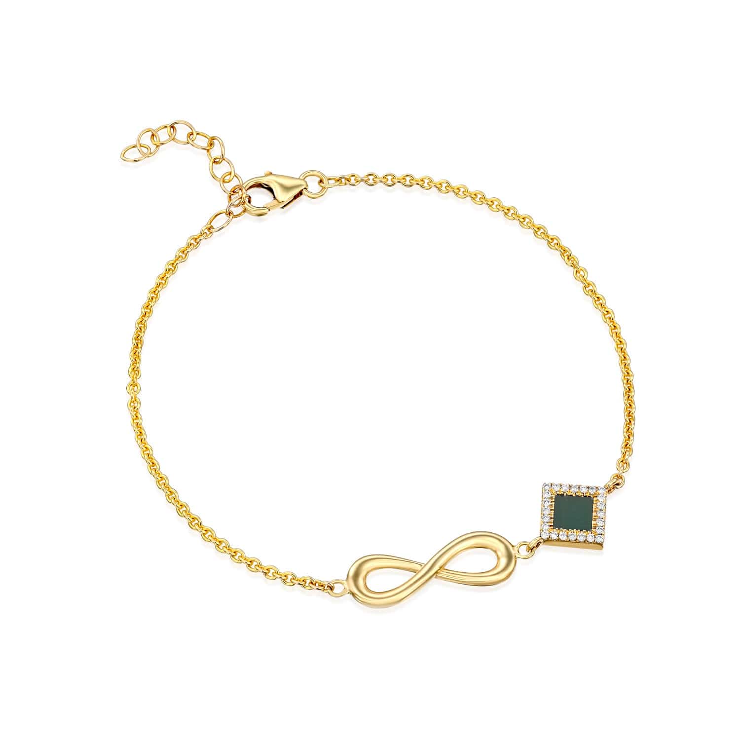 14k Solid Gold Infinity Bracelet