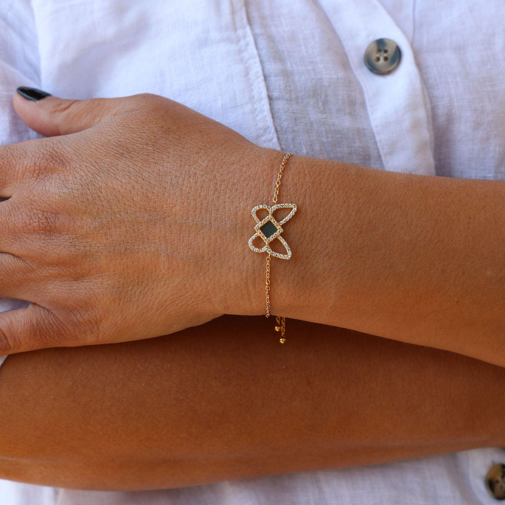 14k Solid Gold Butterfly Bracelet
