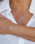 14k Solid Gold Butterfly Bracelet