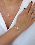 14k Solid Gold Butterfly Bracelet